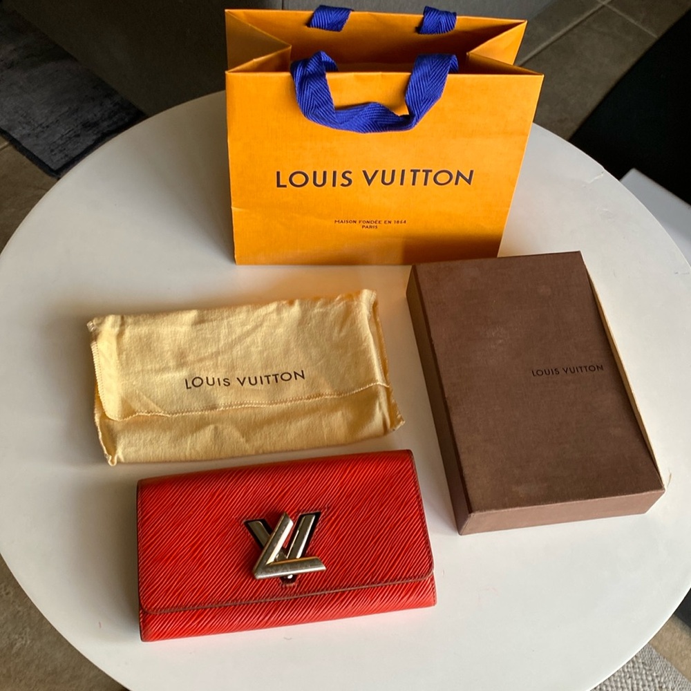 Authentic Louis Vuitton Red Epi Twist Long Wallet